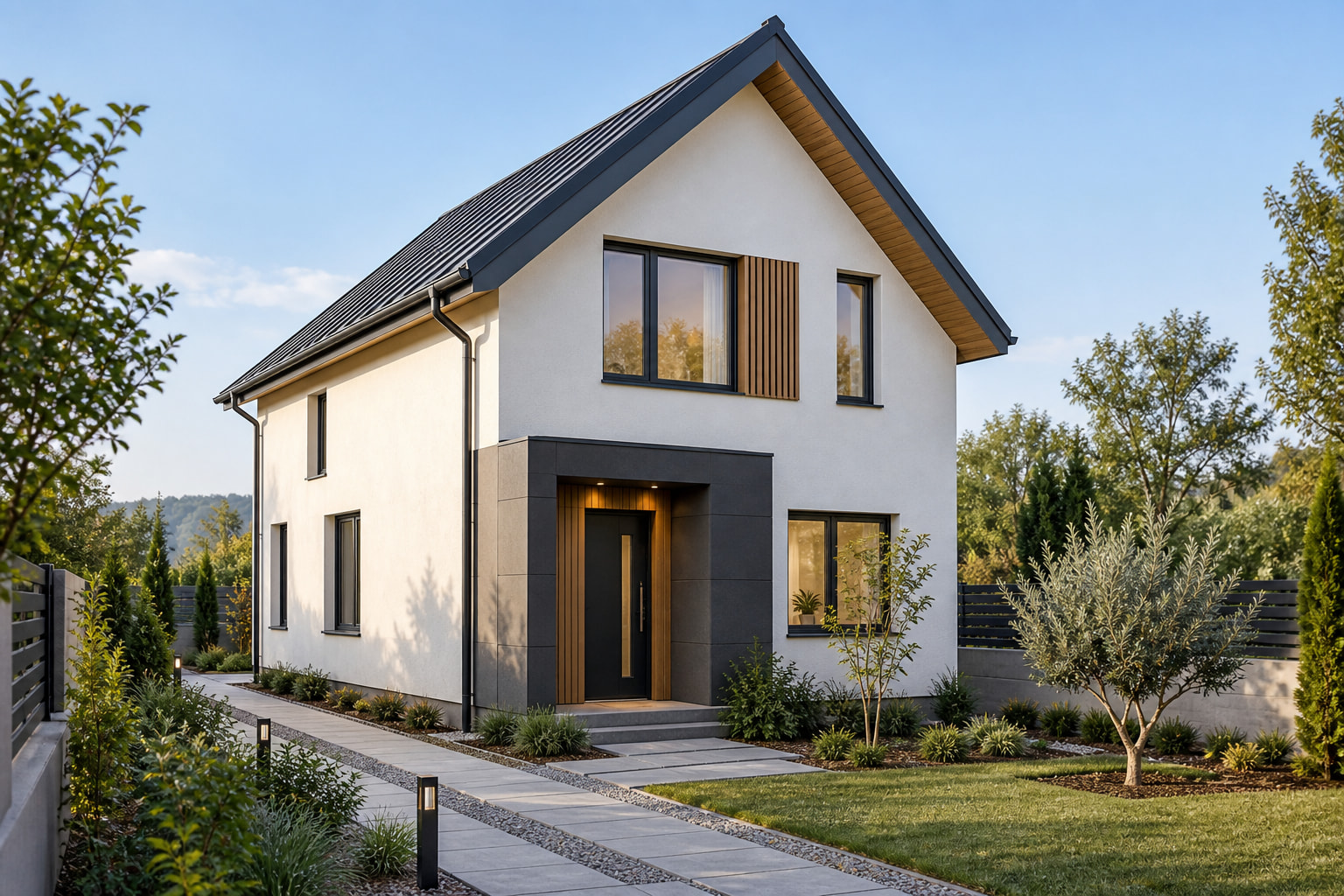 Casa Nova 100 – casă cu etaj de 100 mp – vedere fațadă principală