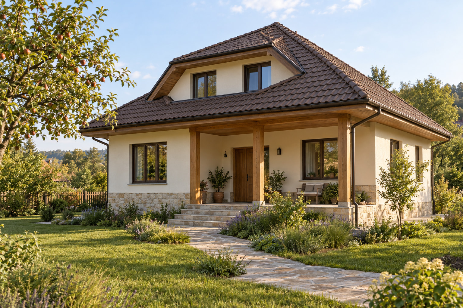 Casa Terra 125 – casă tradițională cu mansardă – vedere fațadă principală