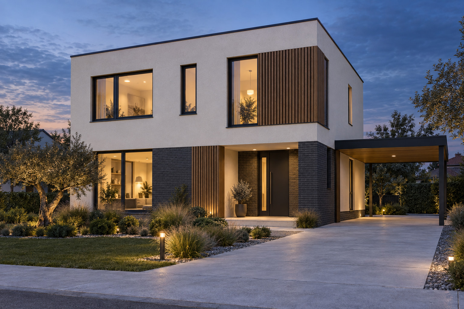 Casa Urban 150 – casă modernă cu birou – vedere fațadă principală